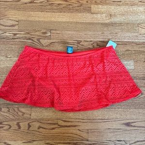 Catalina Swim Skirt Bottom Sz 3XL 22-24W bright Red/Orange NEW w/Tags